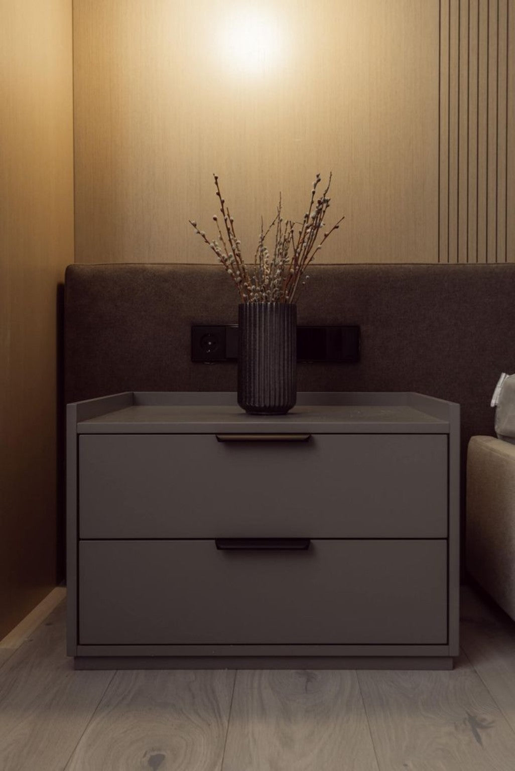 Modern MDF two drawer commode with German hardware
