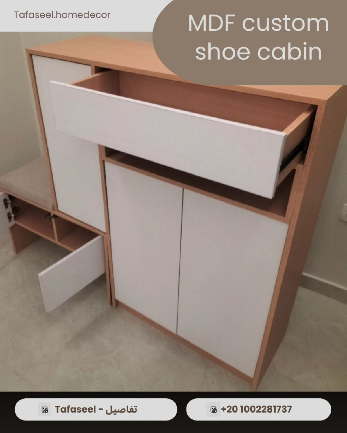 Forma Custom Shoe Cabinet – finished front view