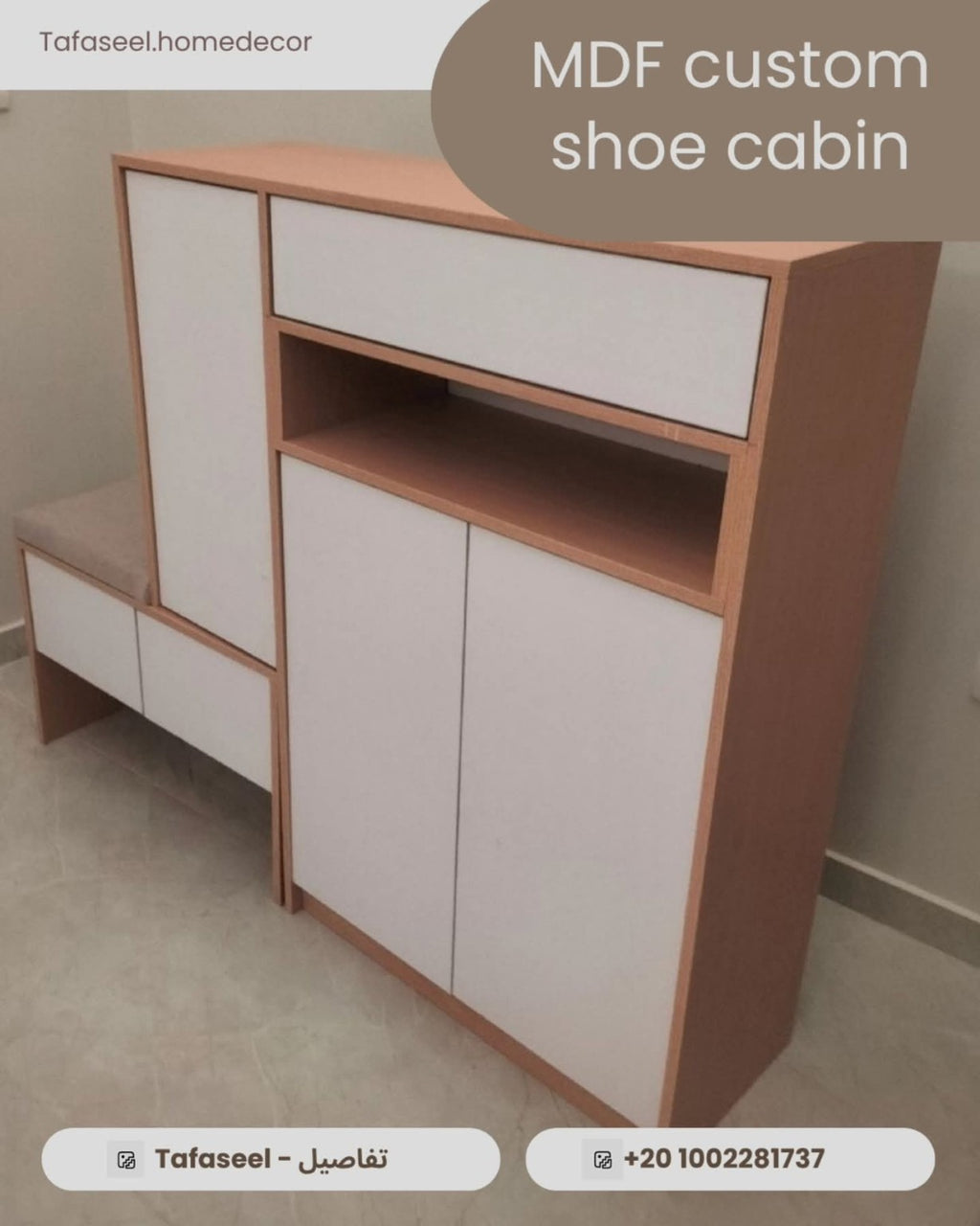 Forma Custom Shoe Cabinet – open storage