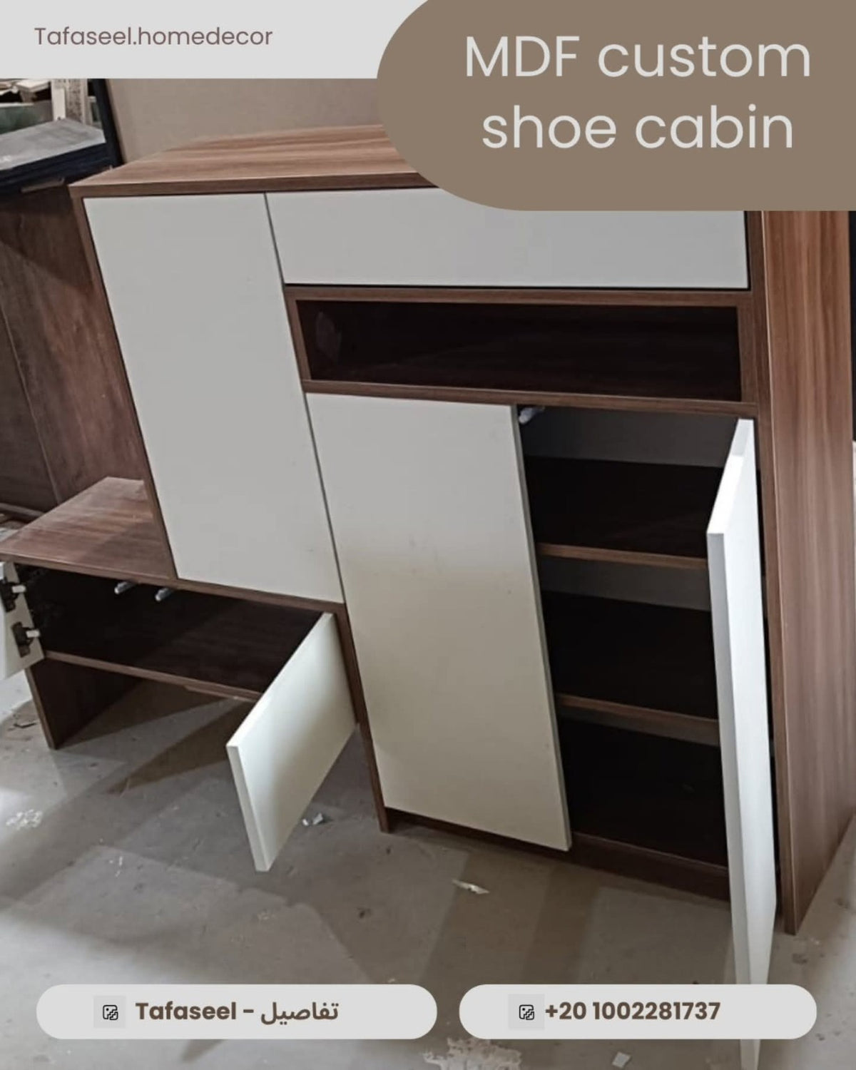 Forma Custom Shoe Cabinet – storage detail