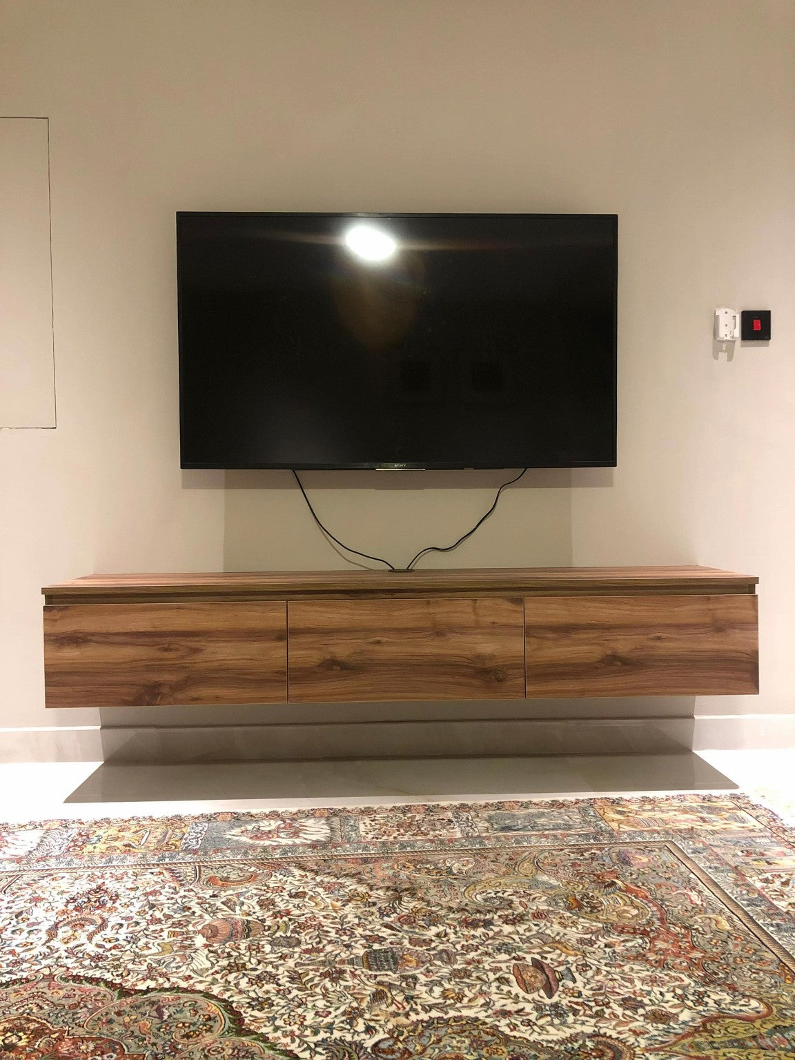 Plain TV Unit open flap doors - Tafaseel Home Decor