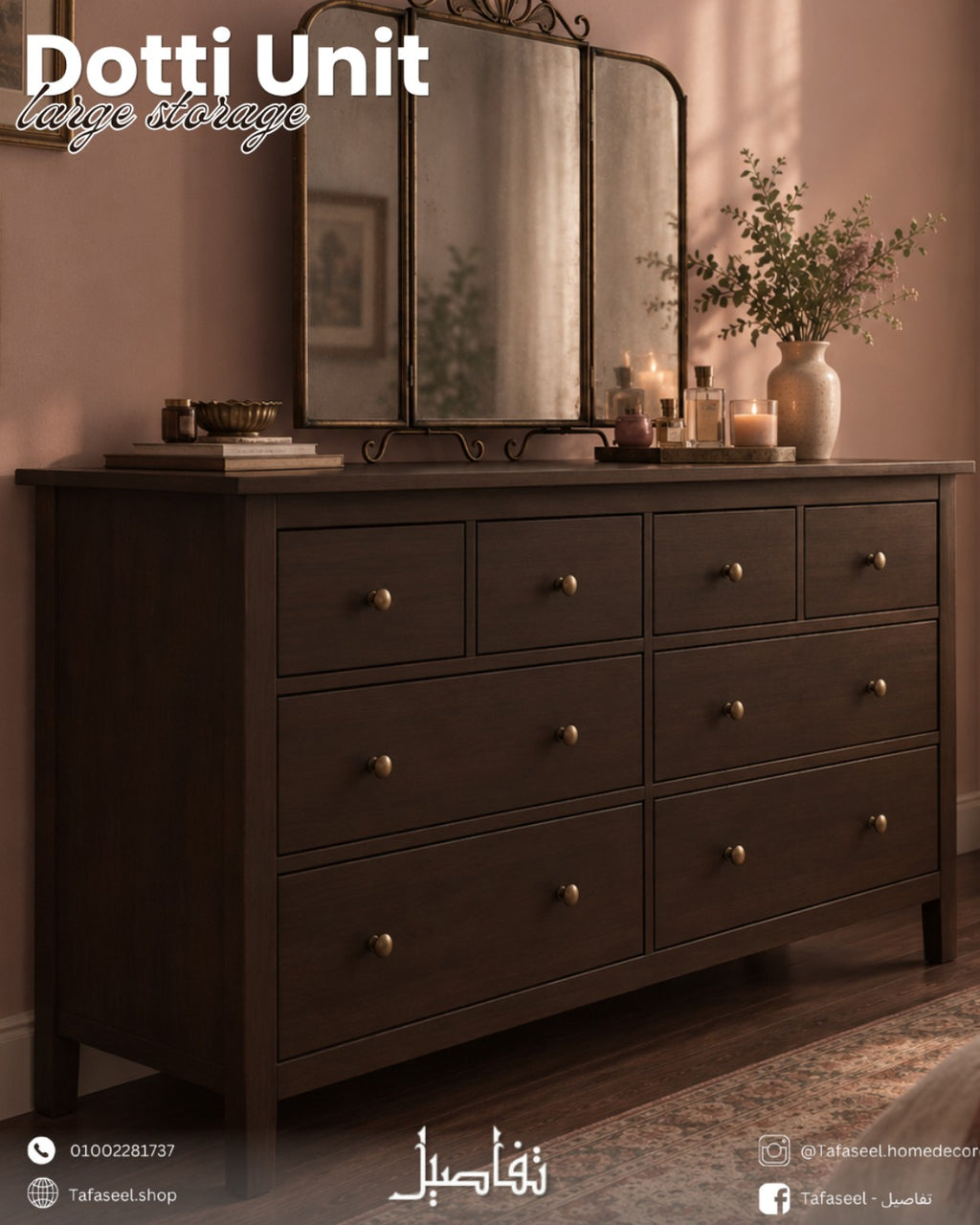 Dotti Unit drawer unit styled with decor