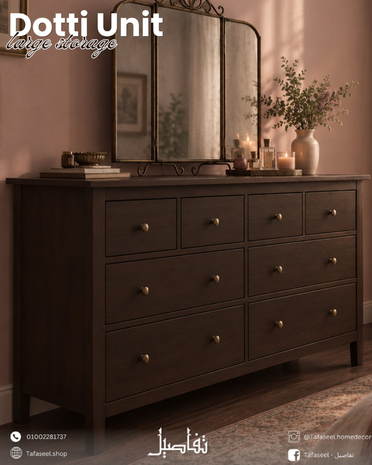 Dotti Unit drawer unit styled with decor