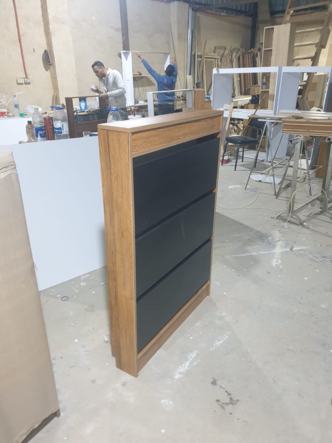 Essential Extra Storage MDF Shoe Cabinet in wood finish