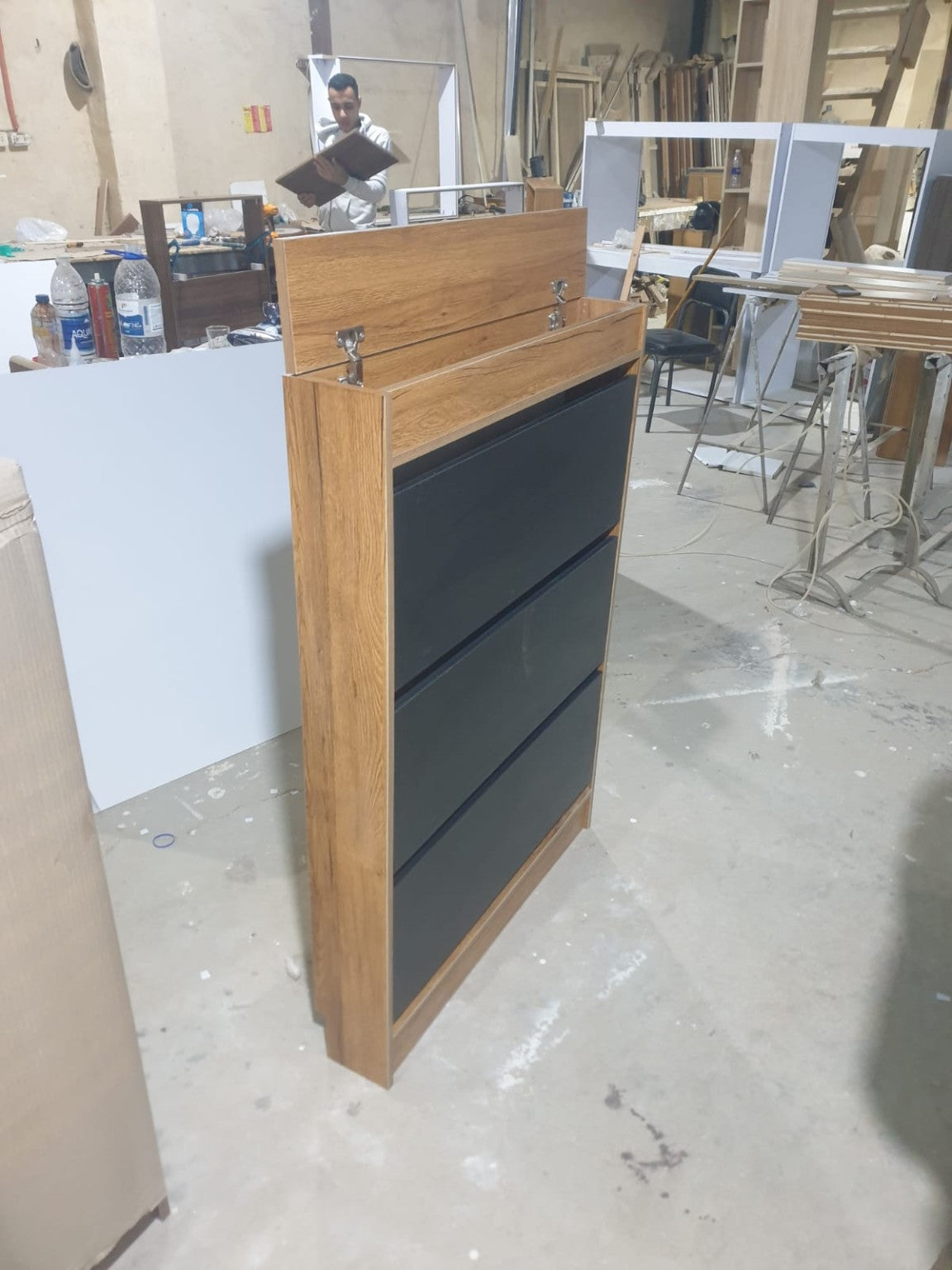Essential Extra Storage MDF Shoe Cabinet with top storage shelf