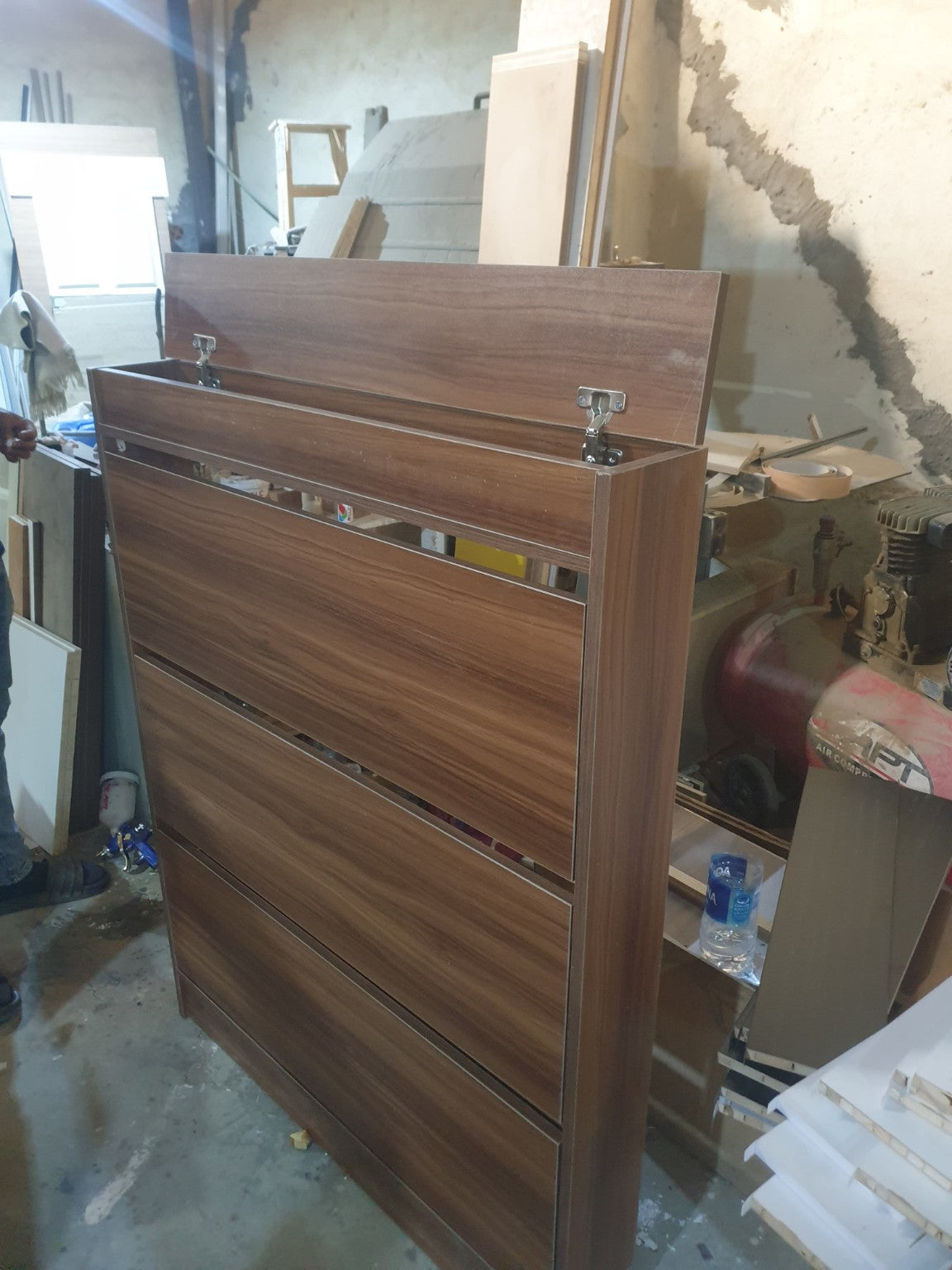 Essential Extra Storage Shoe Cabinet in wood finish
