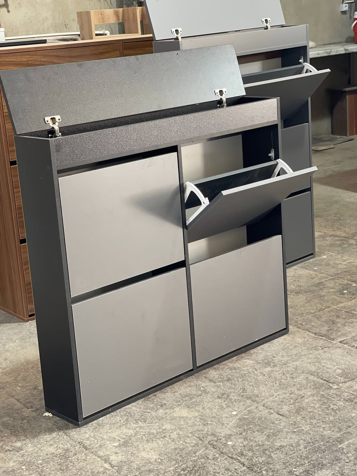 Essential Extra Storage Shoe Cabinet in grey