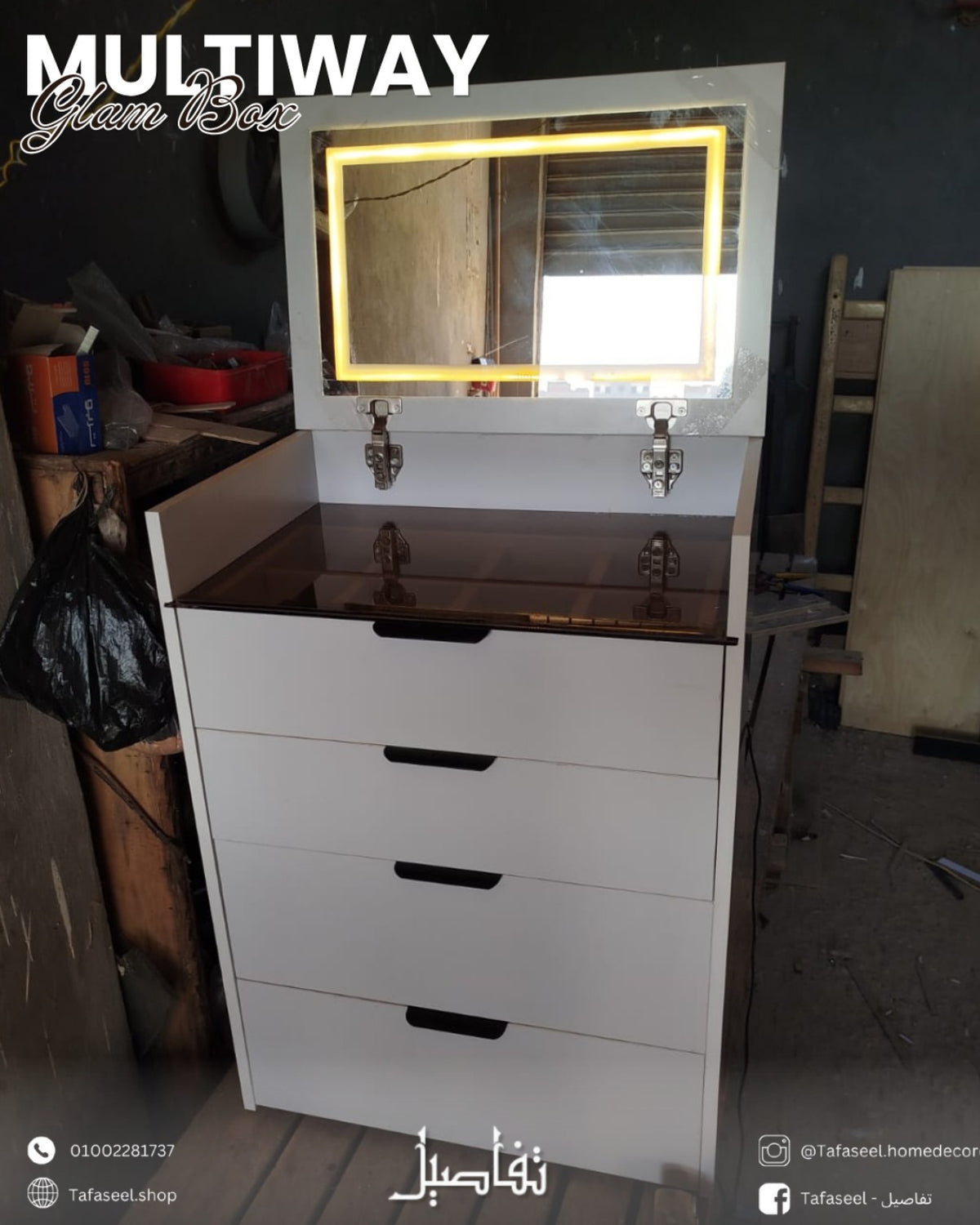 Multiway Glam Box dresser - white finish