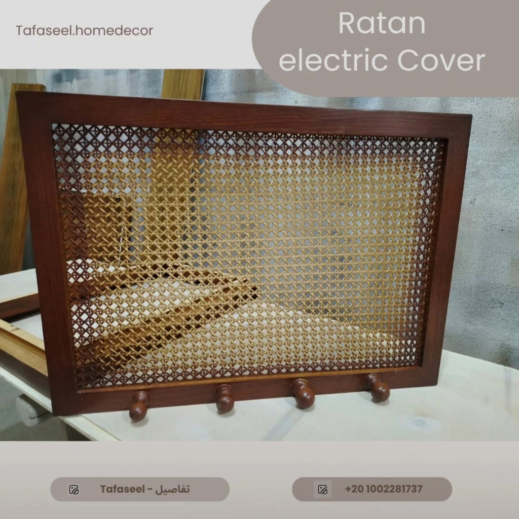 Rectangle Rattan Electric Box Cover rattan detail