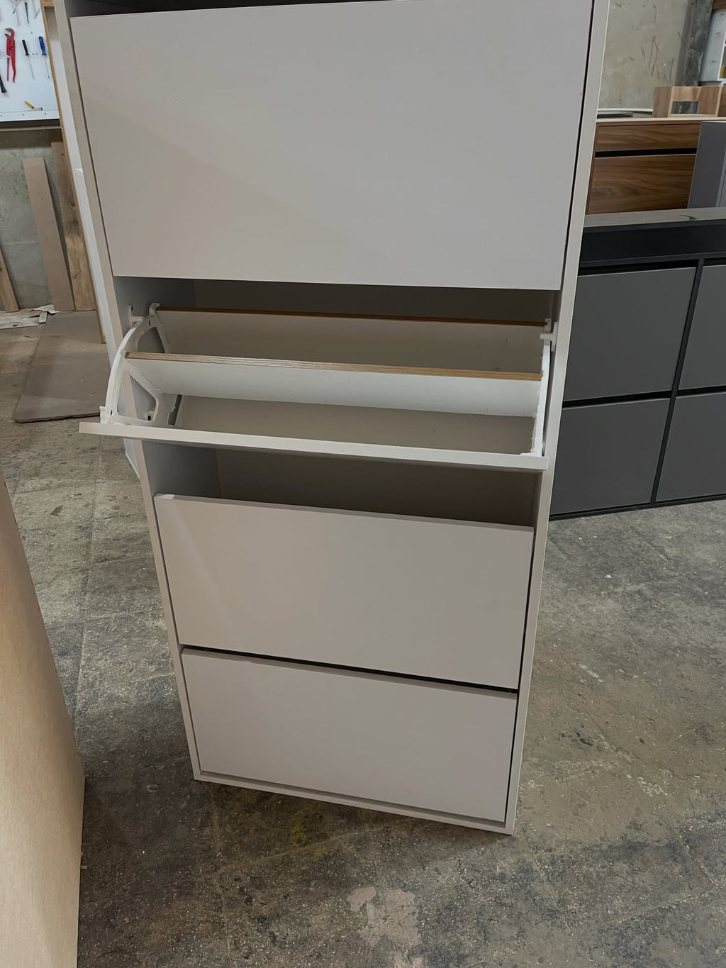 Essential MDF Shoe Cabinet front detail