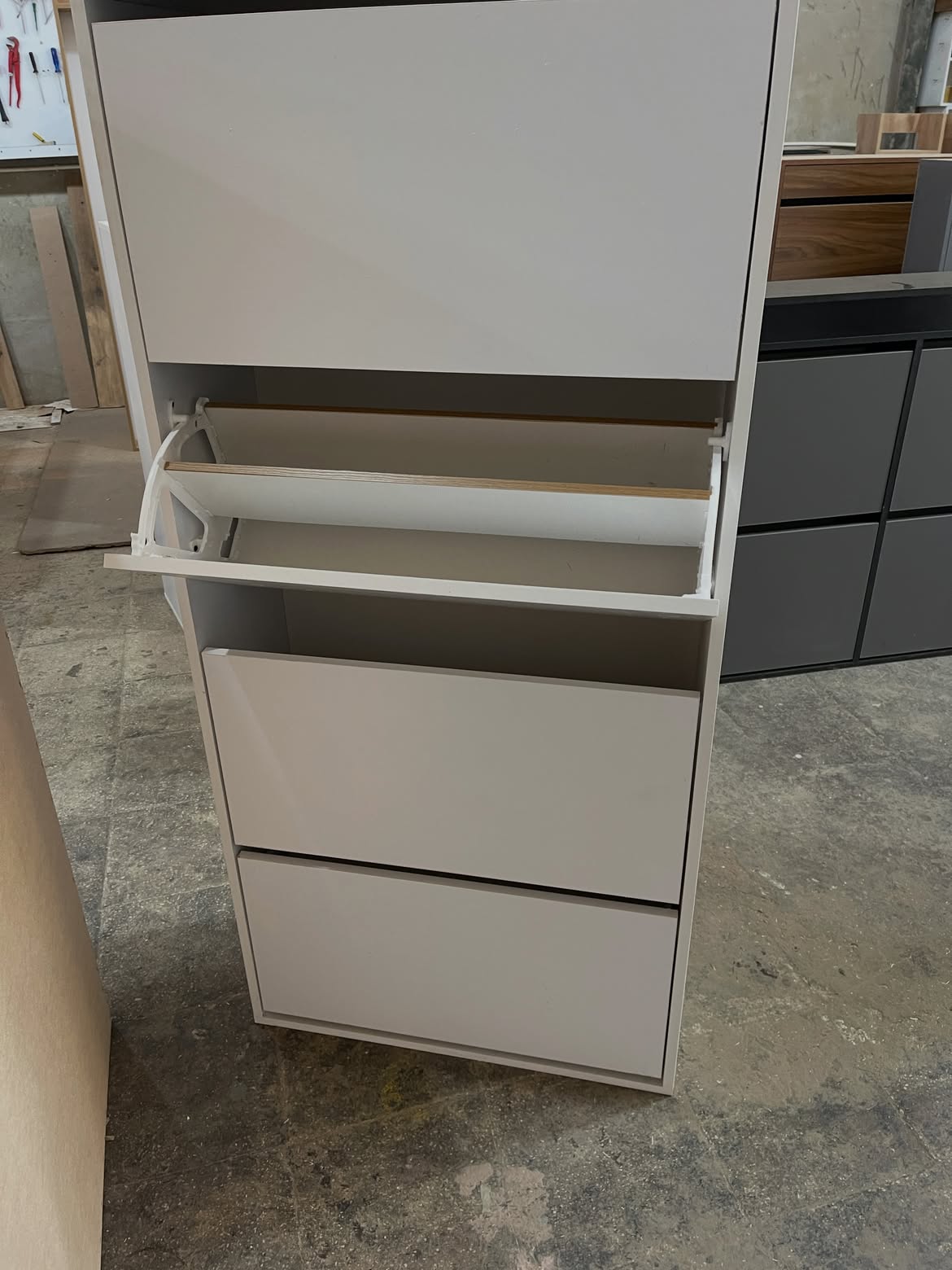 Essential MDF Shoe Cabinet front detail