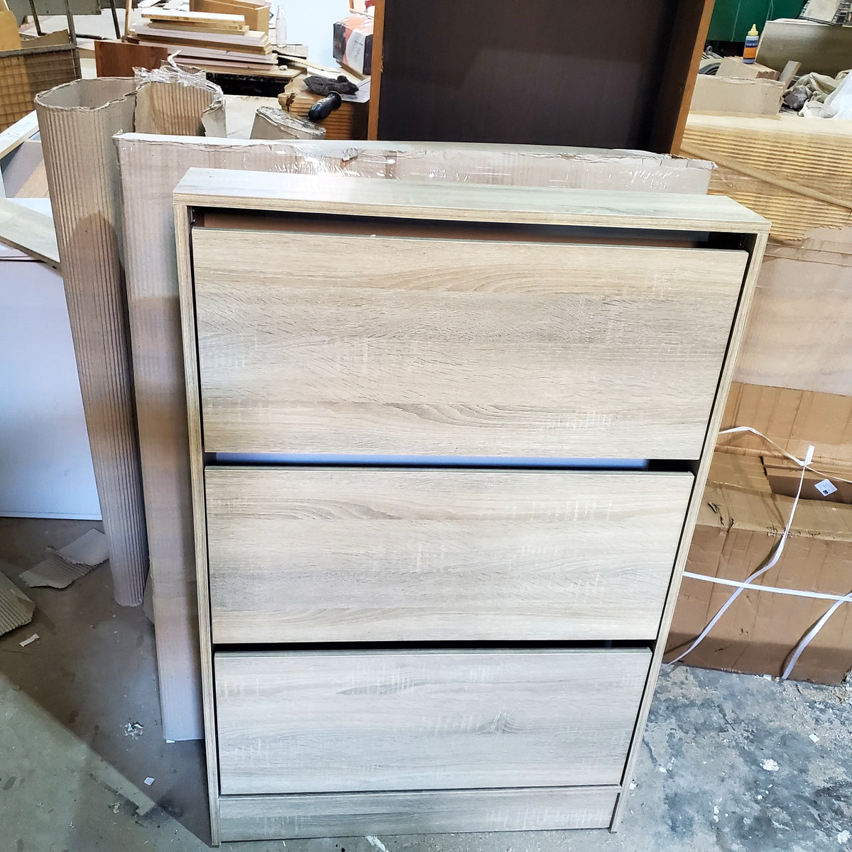 Essential MDF Shoe Cabinet in grey