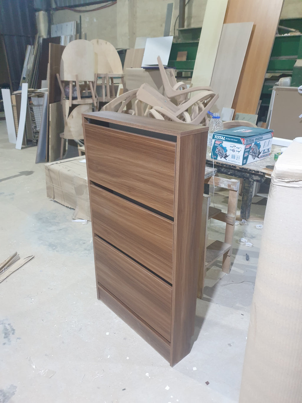 Essential MDF Shoe Cabinet side view