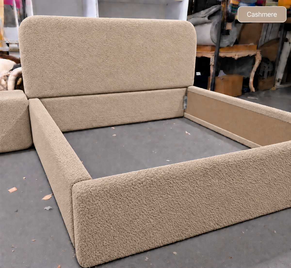 Teddy Boucle Bed — additional product view by Tafaseel Home Decor