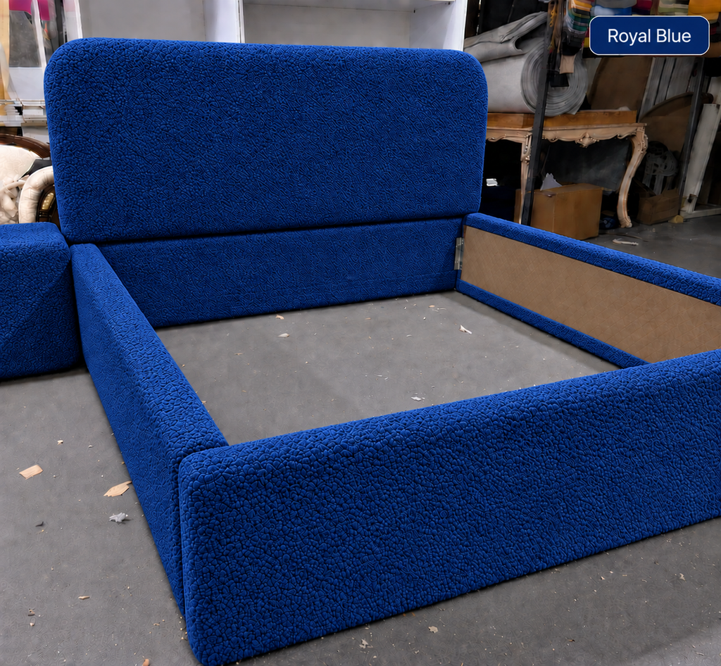 Teddy Boucle Bed — bed frame finish by Tafaseel Home Decor