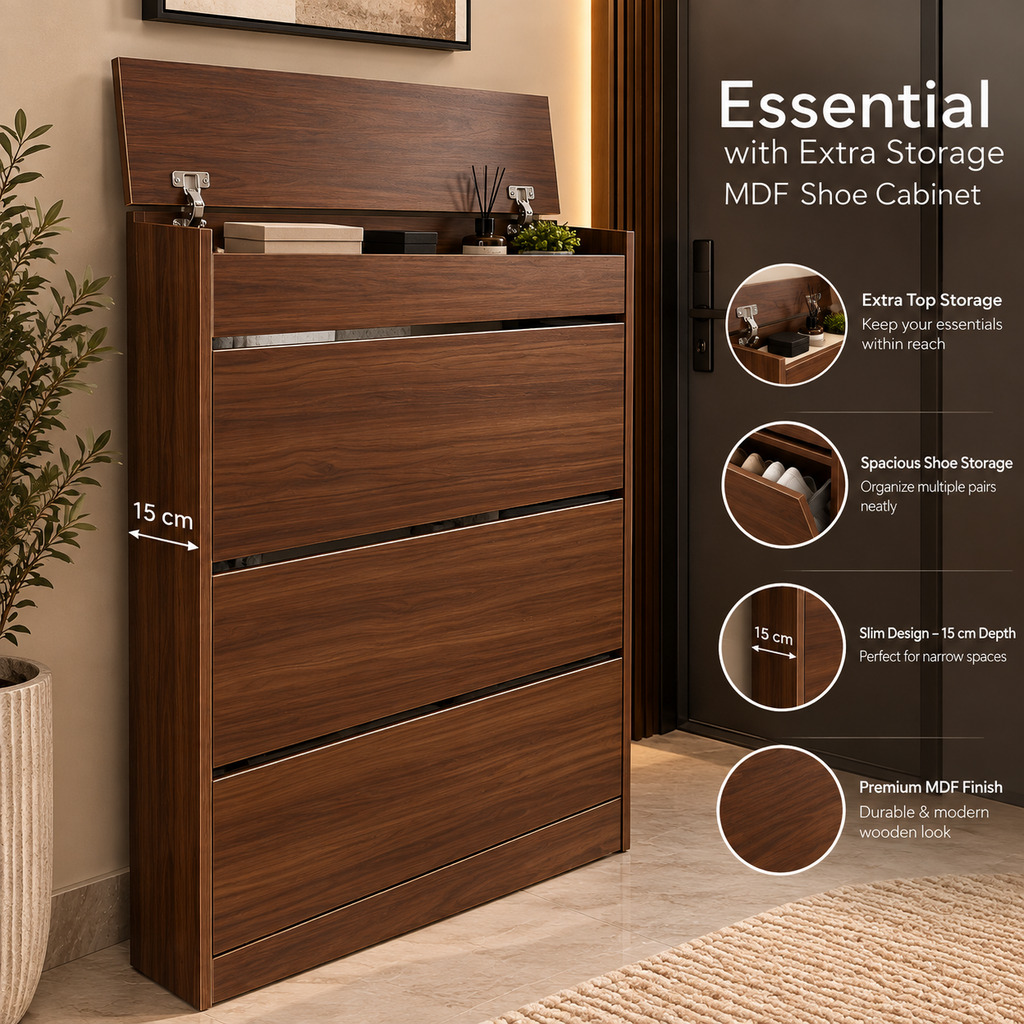 Essential with Extra Storage MDF Shoe Cabinet