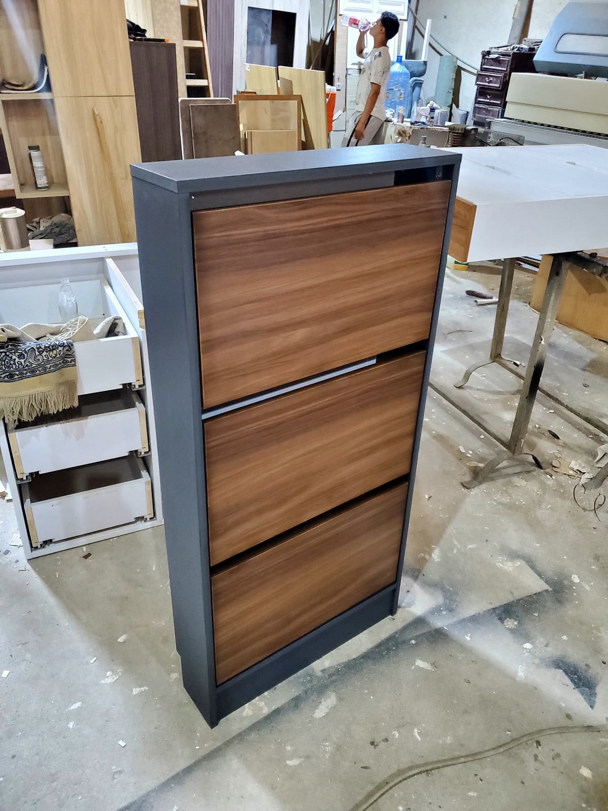 Essential MDF Shoe Cabinet interior