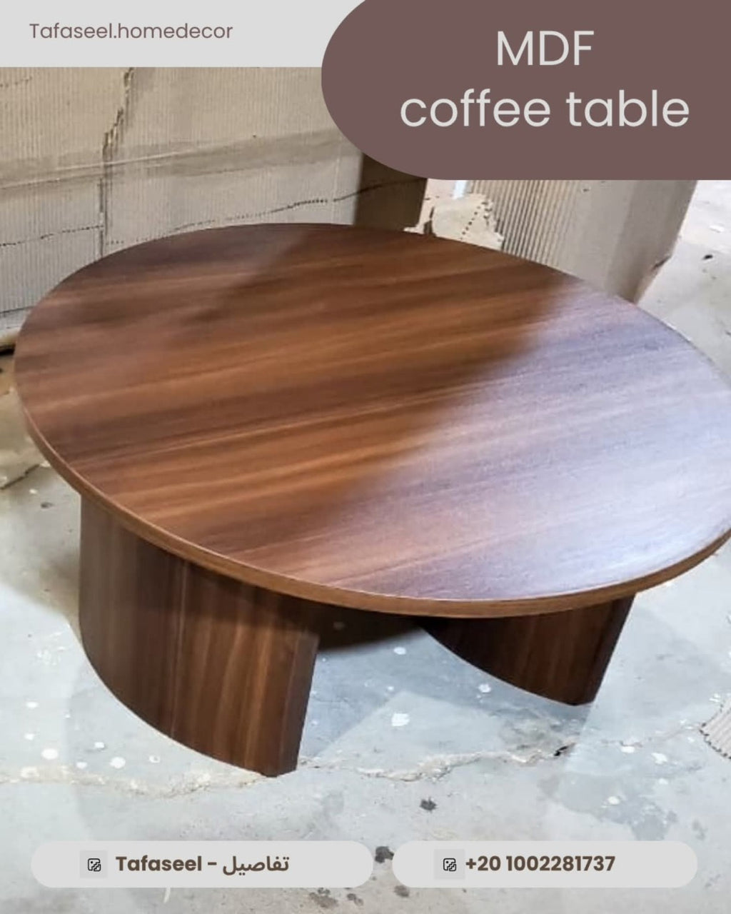 Roundy Coffee Table by Tafaseel Home Decor oval coffee table