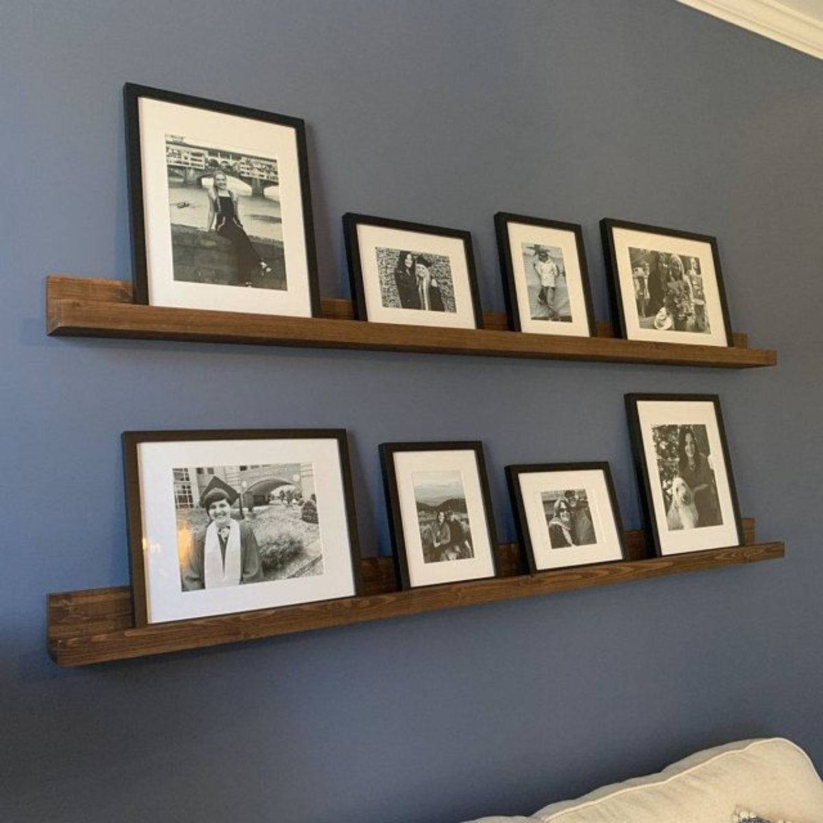 U Shape Wall Shelves with black frames