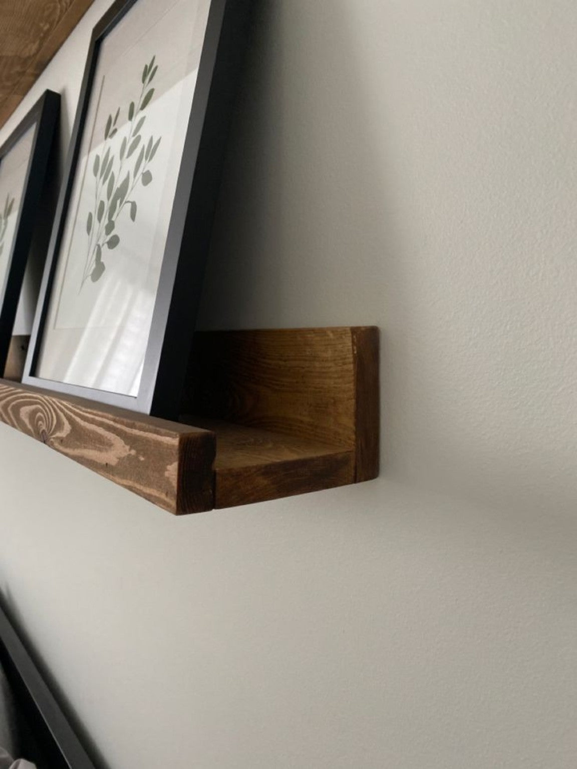Dark wood U Shape Wall Shelf
