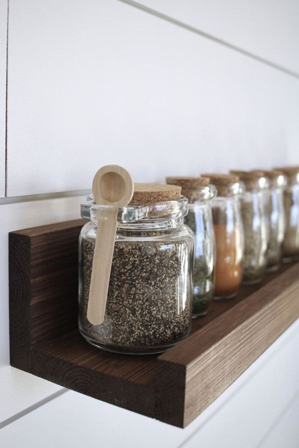 Light wood U Shape Wall Shelf